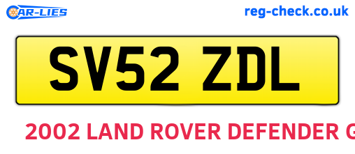 SV52ZDL are the vehicle registration plates.
