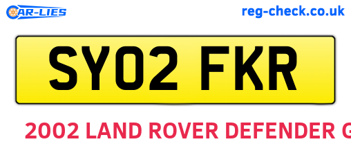SY02FKR are the vehicle registration plates.