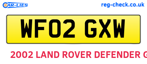 WF02GXW are the vehicle registration plates.
