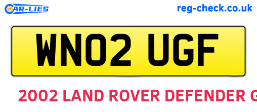 WN02UGF are the vehicle registration plates.