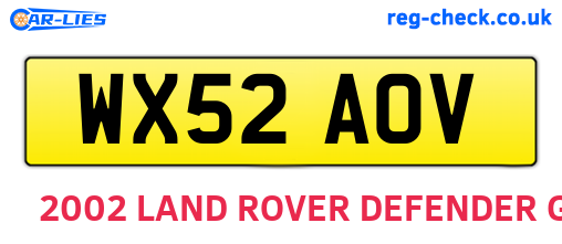 WX52AOV are the vehicle registration plates.