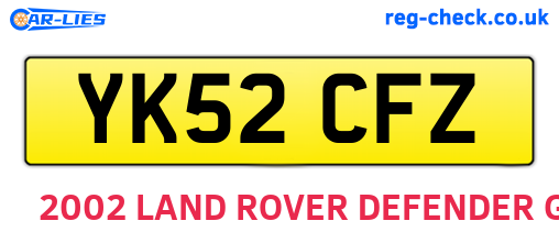 YK52CFZ are the vehicle registration plates.