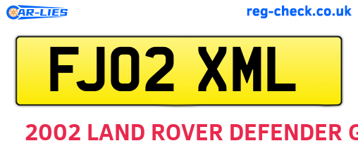 FJ02XML are the vehicle registration plates.