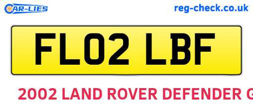FL02LBF are the vehicle registration plates.