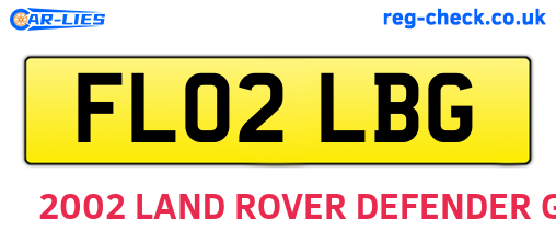 FL02LBG are the vehicle registration plates.