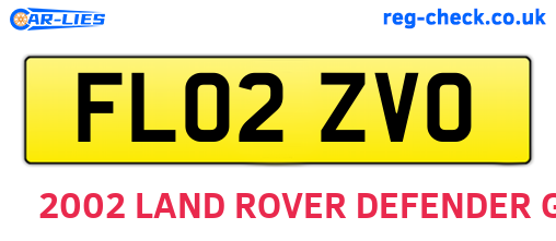 FL02ZVO are the vehicle registration plates.