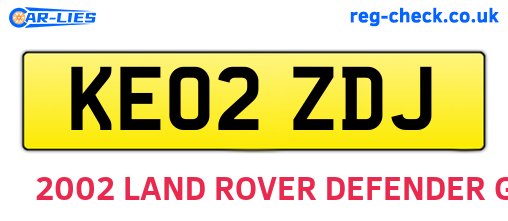 KE02ZDJ are the vehicle registration plates.