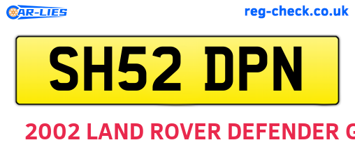 SH52DPN are the vehicle registration plates.