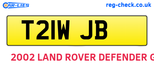 T21WJB are the vehicle registration plates.