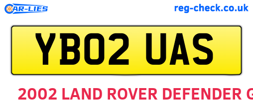 YB02UAS are the vehicle registration plates.