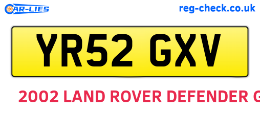 YR52GXV are the vehicle registration plates.