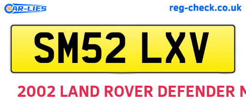 SM52LXV are the vehicle registration plates.