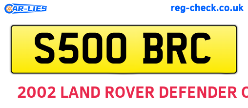 S500BRC are the vehicle registration plates.