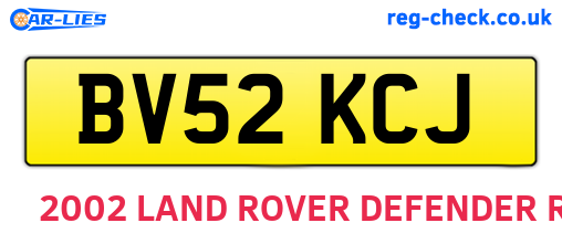 BV52KCJ are the vehicle registration plates.
