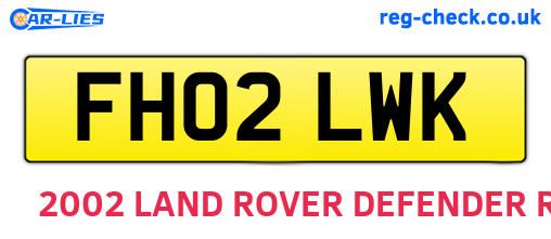 FH02LWK are the vehicle registration plates.