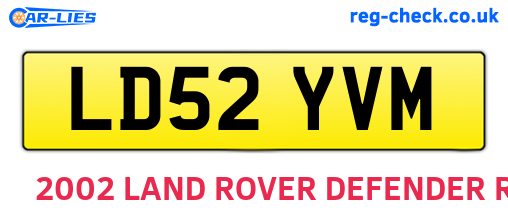 LD52YVM are the vehicle registration plates.