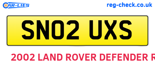 SN02UXS are the vehicle registration plates.