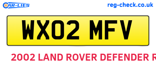 WX02MFV are the vehicle registration plates.