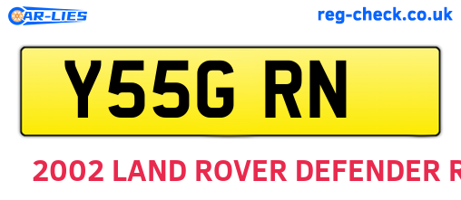 Y55GRN are the vehicle registration plates.
