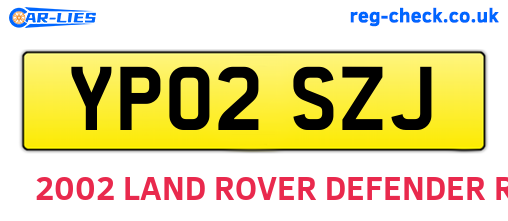 YP02SZJ are the vehicle registration plates.