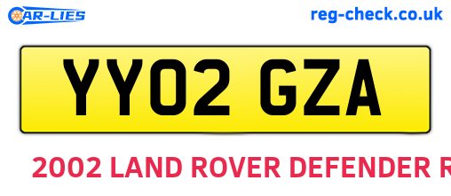 YY02GZA are the vehicle registration plates.