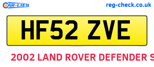 HF52ZVE are the vehicle registration plates.