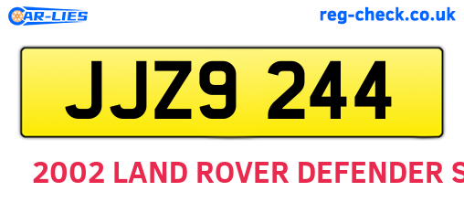 JJZ9244 are the vehicle registration plates.