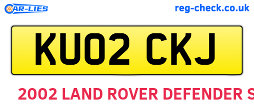 KU02CKJ are the vehicle registration plates.