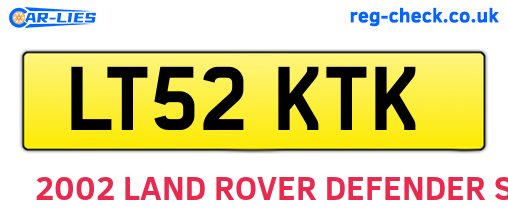 LT52KTK are the vehicle registration plates.