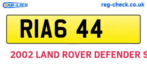 RIA644 are the vehicle registration plates.