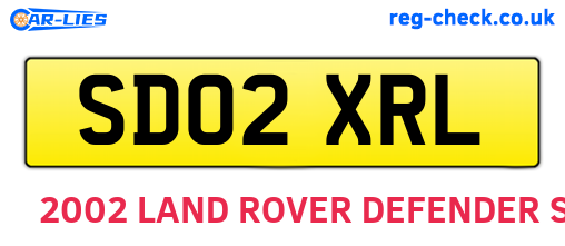 SD02XRL are the vehicle registration plates.