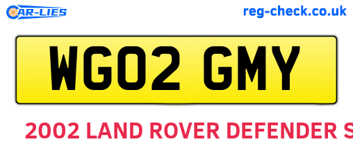WG02GMY are the vehicle registration plates.