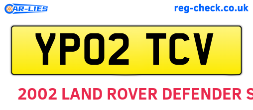 YP02TCV are the vehicle registration plates.