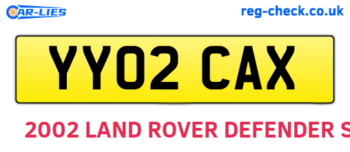 YY02CAX are the vehicle registration plates.