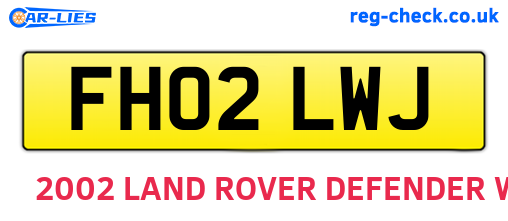FH02LWJ are the vehicle registration plates.