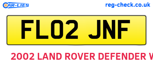 FL02JNF are the vehicle registration plates.