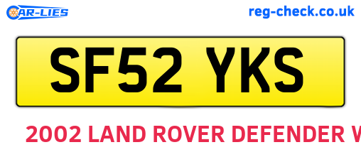 SF52YKS are the vehicle registration plates.