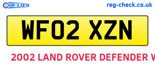WF02XZN are the vehicle registration plates.
