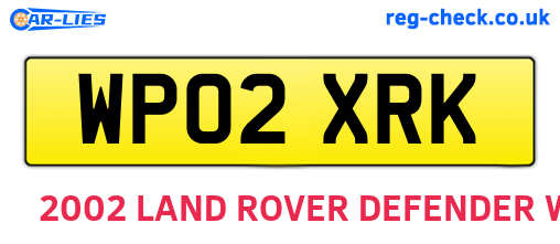 WP02XRK are the vehicle registration plates.