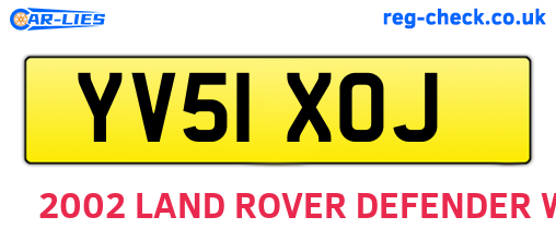 YV51XOJ are the vehicle registration plates.