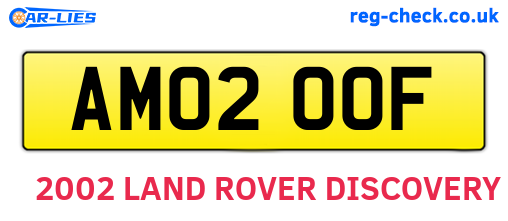 AM02OOF are the vehicle registration plates.