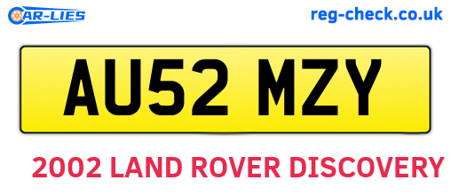 AU52MZY are the vehicle registration plates.