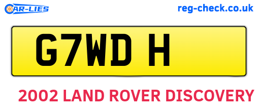 G7WDH are the vehicle registration plates.