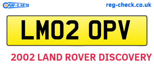 LM02OPV are the vehicle registration plates.