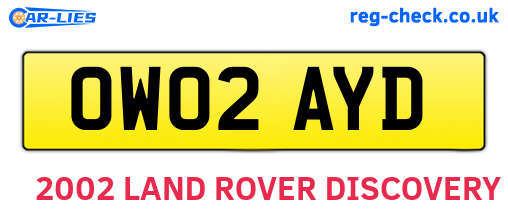 OW02AYD are the vehicle registration plates.