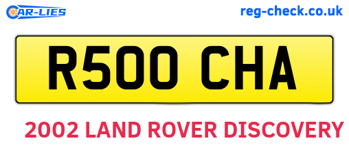 R500CHA are the vehicle registration plates.