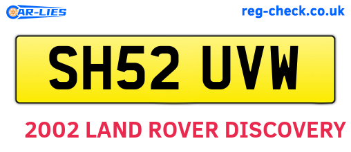 SH52UVW are the vehicle registration plates.