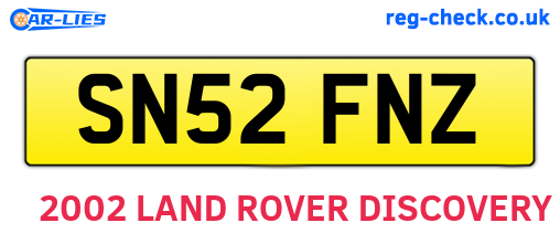 SN52FNZ are the vehicle registration plates.