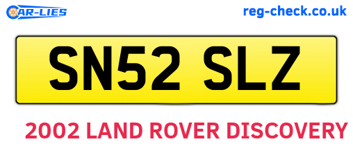 SN52SLZ are the vehicle registration plates.