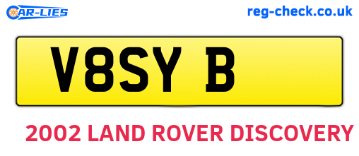 V8SYB are the vehicle registration plates.
